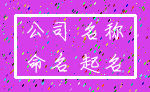 公司 名称_命名 起名
