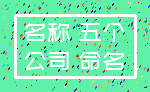 名称 五个_公司 命名