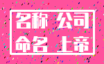 名称 公司_命名 上帝