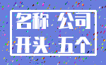 名称 公司_开头 五个