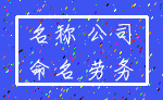 名称 公司_命名 劳务