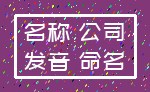 名称 公司_发音 命名
