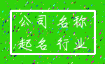 公司 名称_起名 行业