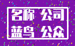 名称 公司_蓝鸟 公众