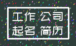 工作 公司_起名 简历
