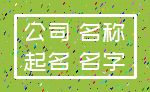 公司 名称_起名 名字