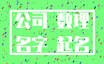 公司 数理_名字 起名