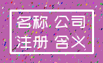 名称 公司_注册 含义
