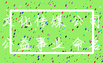 文化传媒 公司_公益事业 命名