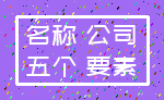 名称 公司_五个 要素