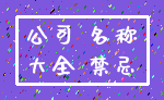 公司 名称_大全 禁忌