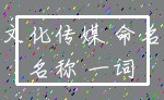 文化传媒 命名_名称 一词