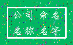 公司 命名_名称 名字