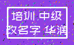 培训 中级_改名字 华润