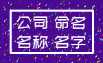 公司 命名_名称 名字