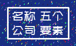 名称 五个_公司 要素