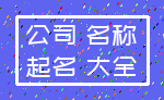 公司 名称_起名 大全