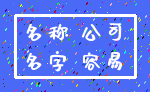 名称 公司_名字 容易
