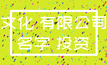 文化 有限公司_名字 投资