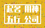 起名 用神_五行 公司