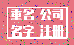 重名 公司_名字 注册