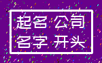 起名 公司_名字 开头