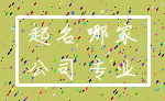 起名 哪家_公司 专业