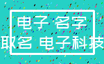 电子 名字_取名 电子科技