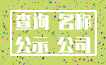 查询 名称_公示 公司