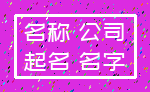 名称 公司_起名 名字