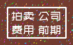 拍卖 公司_费用 前期