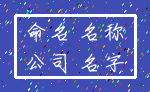 命名 名称_公司 名字