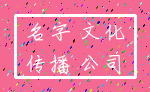 名字 文化_传播 公司