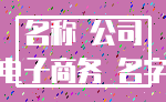 名称 公司_电子商务 名字