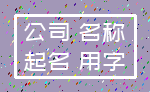 公司 名称_起名 用字