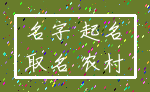 名字 起名_取名 农村