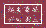 起名 泰安_公司 美玉