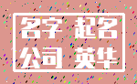 名字 起名_公司 英华