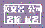英文名 公司_名称 起名