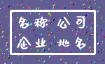 名称 公司_企业 地名