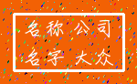 名称 公司_名字 大众