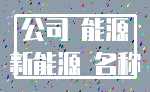 公司 能源_新能源 名称