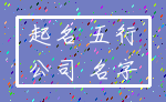 起名 五行_公司 名字