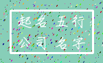 起名 五行_公司 名字