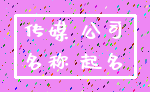 传媒 公司_名称 起名