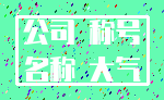 公司 称号_名称 大气
