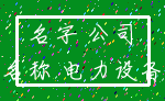 名字 公司_名称 电力设备