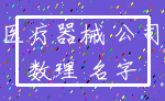 医疗器械 公司_数理 名字