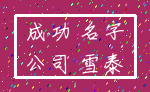成功 名字_公司 雪泰