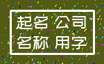 起名 公司_名称 用字